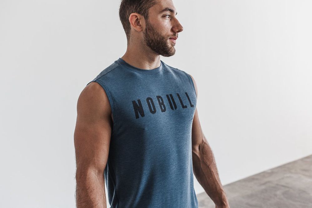 NOBULL Men's Sleeveless Tee - Deep Teal - Ireland (1297RZQAL)